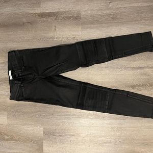 Madewell Wax-coated Skinny Motorcycle Jeans - sz 26 - Black
